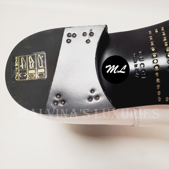 GUCCI BOOTS ANKLE QUEBEC 3 BUCKLE WHITE LEATHER POINTED TOE sz 37.5 7.5 - Picture 14 of 15